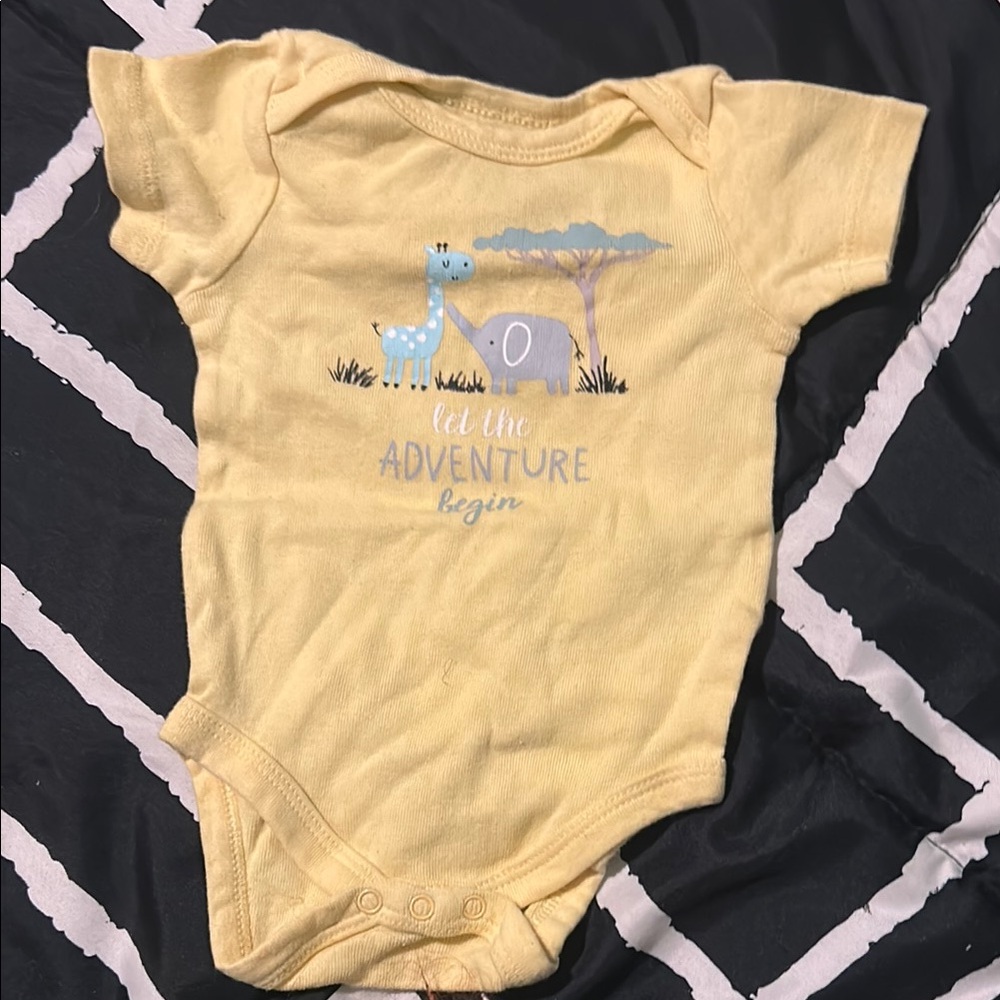 Koala Kids Yellow and Blue Bodysuit with Elephant Design